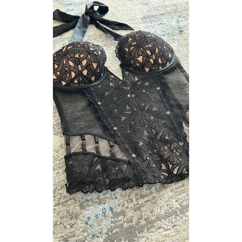 Victorias Secret Floral Zip Bustier Corset - Picture 5 of 7